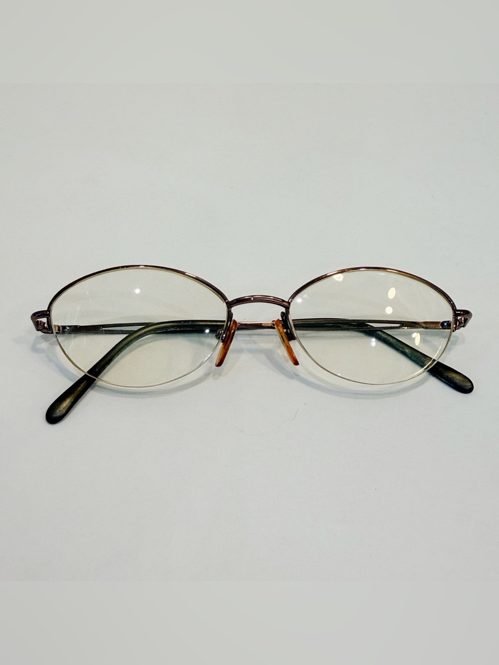 Vintage Escada Oval Half Rim Eyeglasses Frames BRN 50-19-135 Y2K With Logo Case